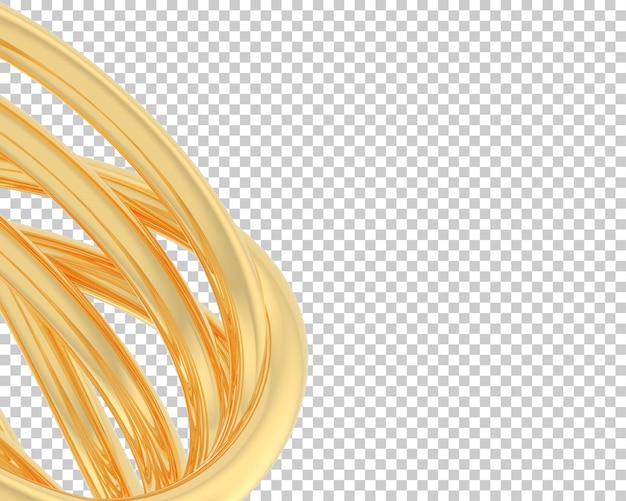 Anillo de oro en la ilustración de renderizado 3d de fondo transparente