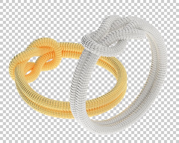Anillo de oro en la ilustración de renderizado 3d de fondo transparente