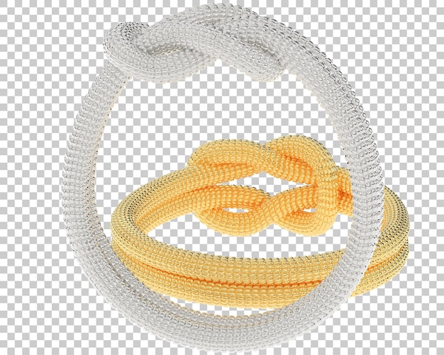 Anillo de oro en la ilustración de renderizado 3d de fondo transparente