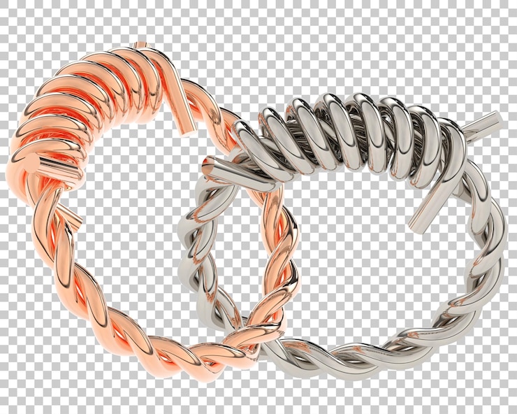 PSD anillo de oro en la ilustración de renderizado 3d de fondo transparente