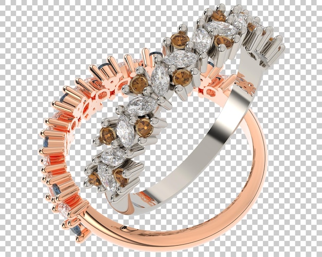 Anillo de oro en la ilustración de renderizado 3d de fondo transparente