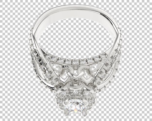 Anillo de oro en la ilustración de renderizado 3d de fondo transparente