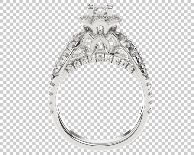 Anillo de oro en la ilustración de renderizado 3d de fondo transparente