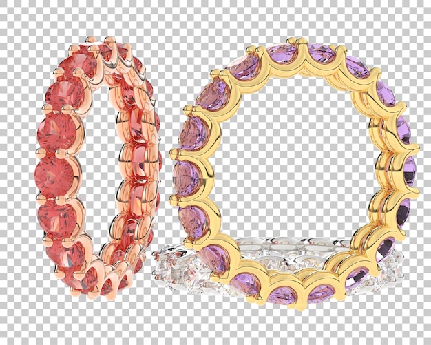 PSD anillo de oro en la ilustración de renderizado 3d de fondo transparente