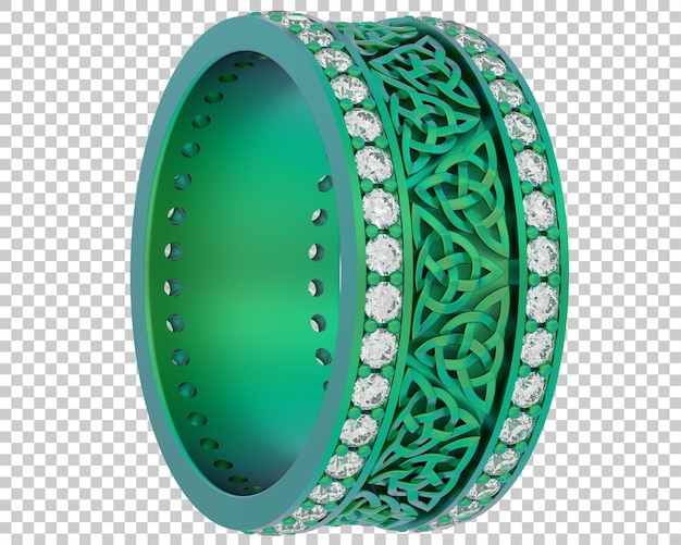 Anillo de oro en la ilustración de renderizado 3d de fondo transparente
