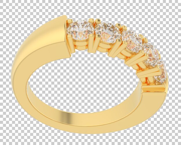 Anillo de oro en la ilustración de renderizado 3d de fondo transparente