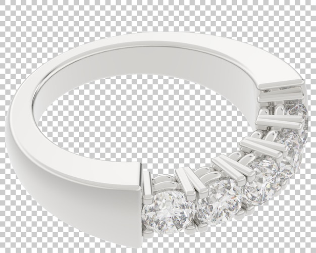 Anillo de oro en la ilustración de renderizado 3d de fondo transparente