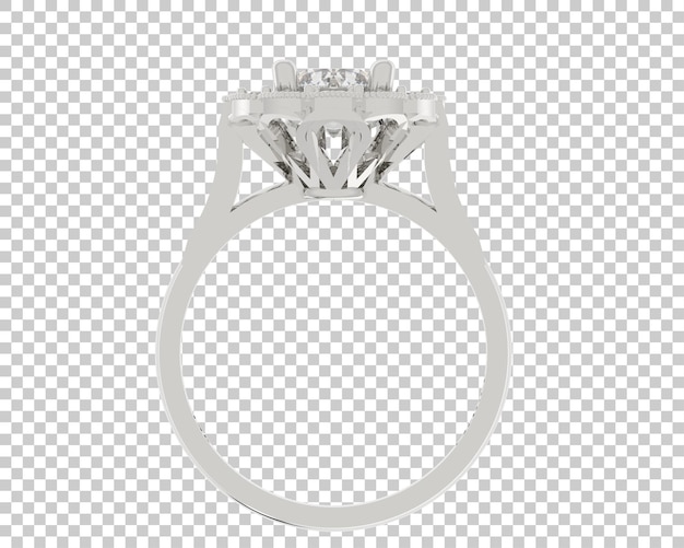 Anillo de oro en la ilustración de renderizado 3d de fondo transparente