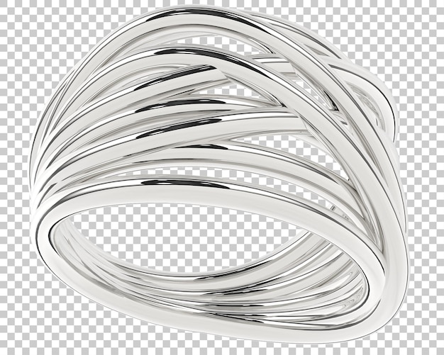 Anillo de oro en la ilustración de renderizado 3d de fondo transparente