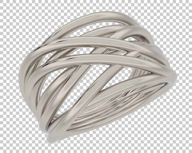 Anillo de oro en la ilustración de renderizado 3d de fondo transparente