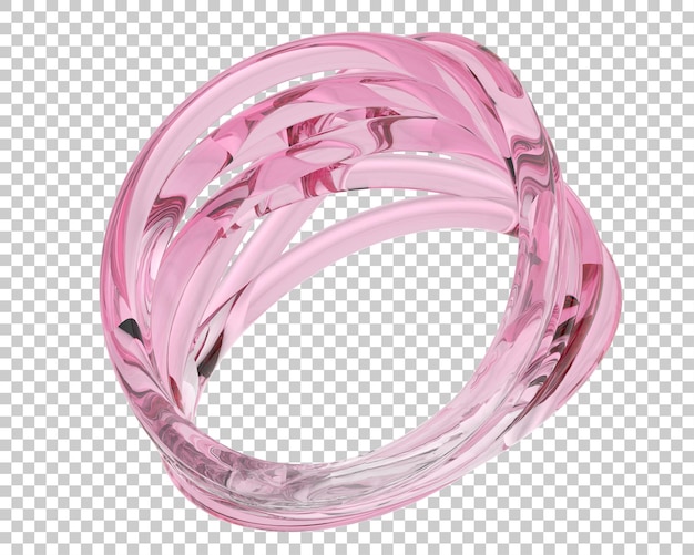 Anillo de oro en la ilustración de renderizado 3d de fondo transparente