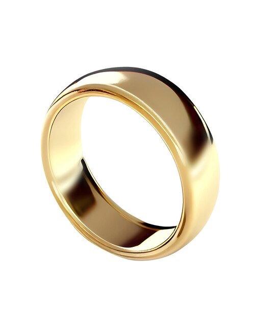 PSD anillo de oro sobre fondo transparente creado con ia generativa