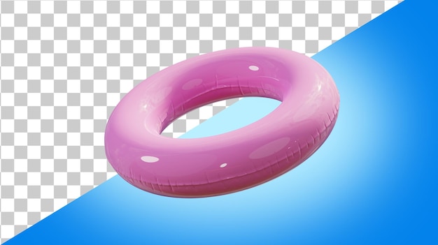 PSD anillo de piscina inflable rosa render 3d de círculo inflable