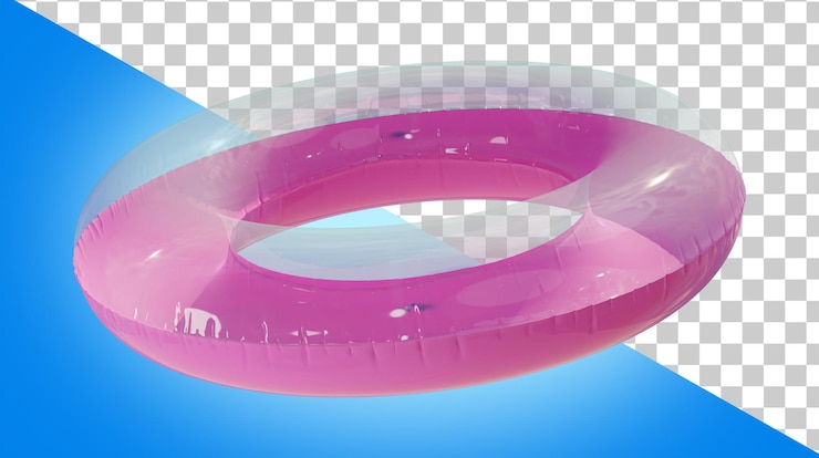 PSD anillo de piscina inflable rosa render 3d de círculo inflable