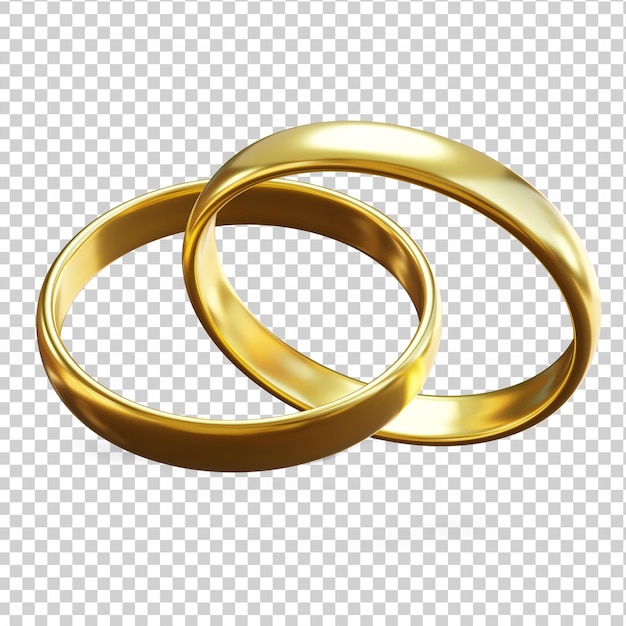 Anillos de boda 3d completamente aislados