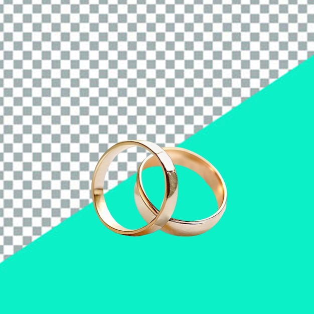 PSD anillos de boda de oro 3d ilustración realista para el compromiso