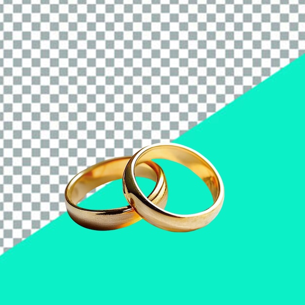 PSD anillos de boda de oro 3d ilustración realista para el compromiso