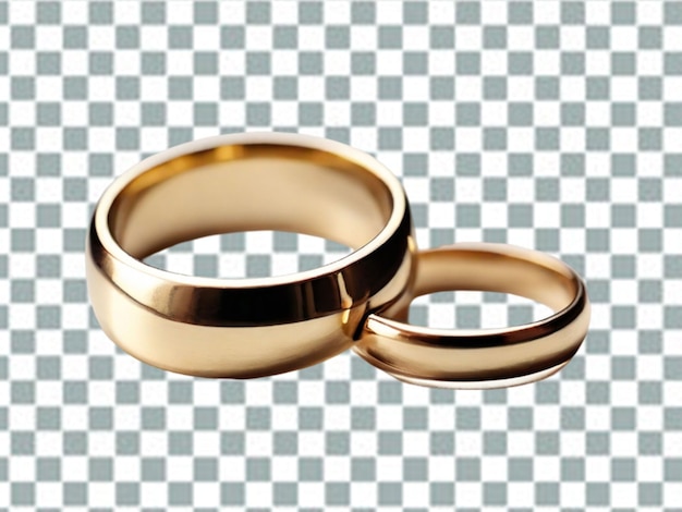 Anillos de boda de oro 3d ilustración realista para el compromiso