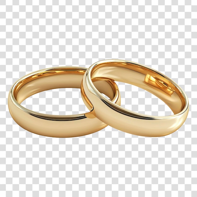 Anillos de bodas de oro elegantes de PNG