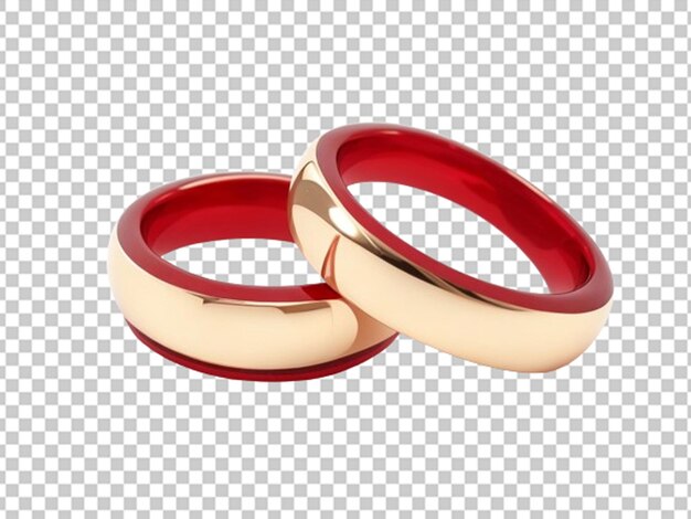 PSD anillos de bodas rojos