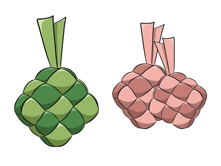 PSD una animación del vector ketupat gambar kupat eid mubarak