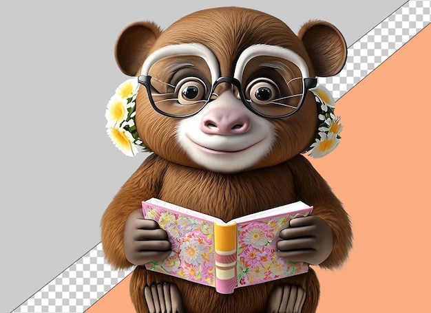 PSD animais de leitura 3d caprichosos