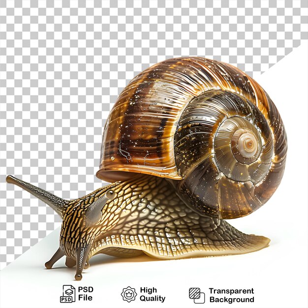 PSD animal caracol sobre un fondo transparente