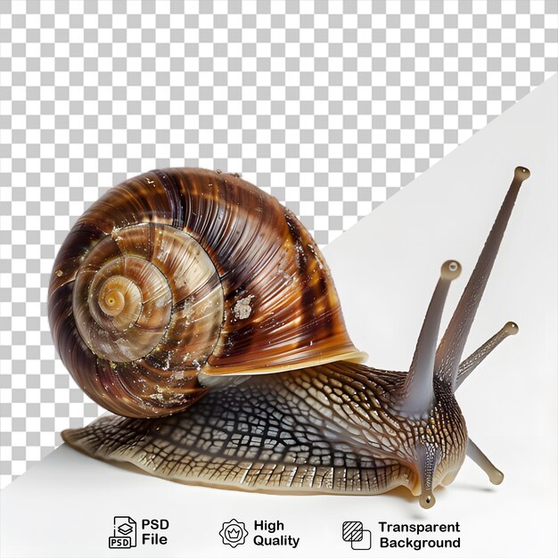 PSD animal caracol sobre un fondo transparente