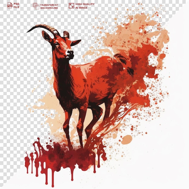 Animal clipart de acuarela y estandarte de eid ul adha en un fondo transparente