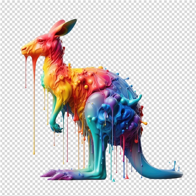 PSD un animal coloré avec un motif coloré dessus