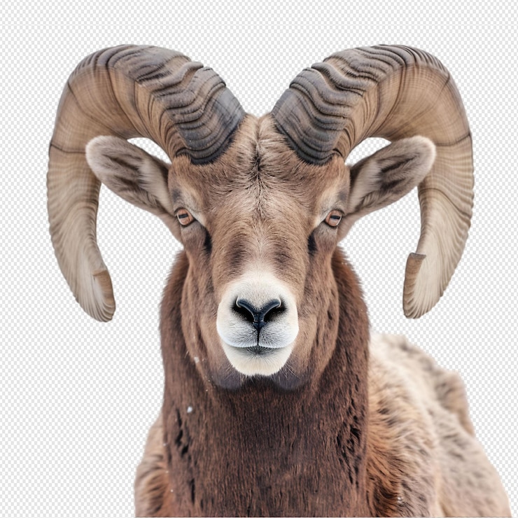 PSD animal con cuernos sobre un fondo blanco