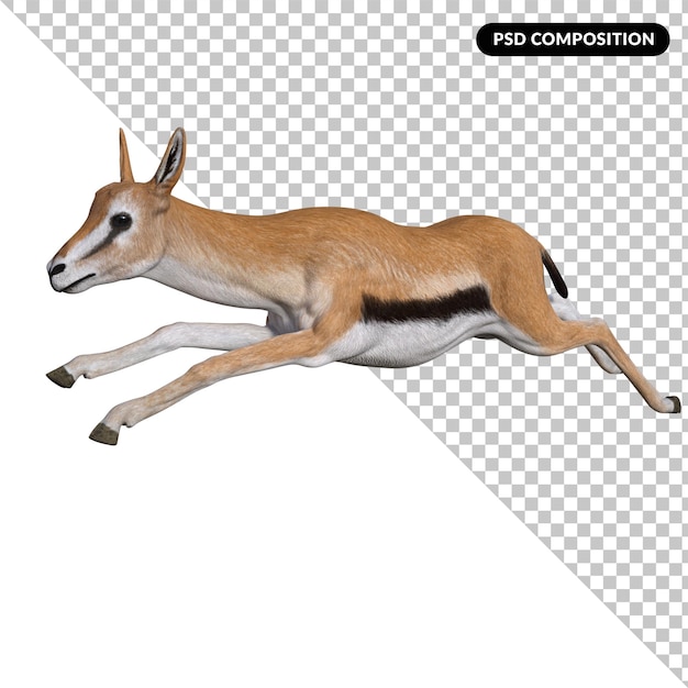 PSD animal gazela isolado 3d