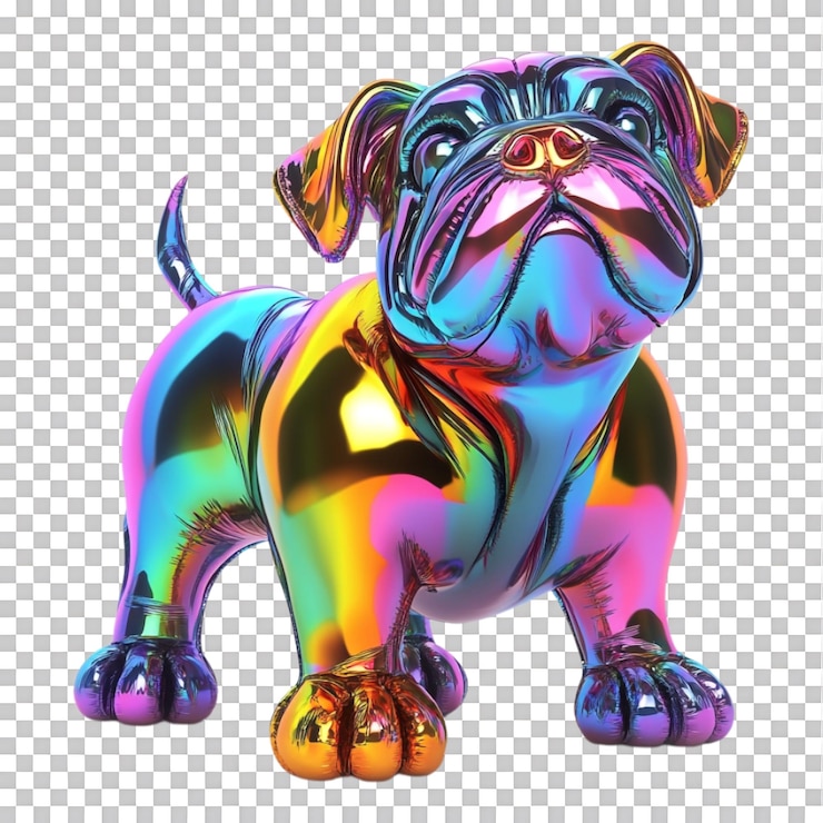 PSD animal de globo en forma de perro toro contra un fondo transparente