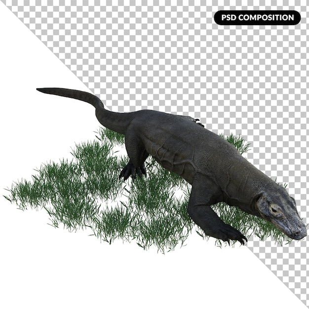 PSD animal de komodo aislado 3d