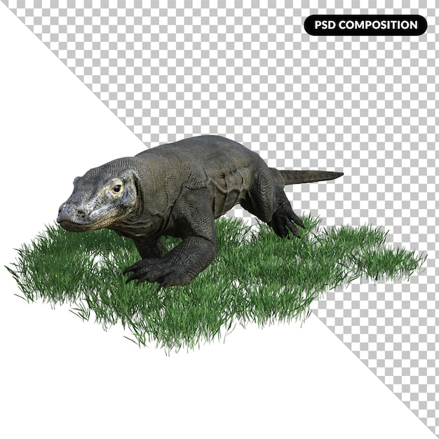 Animal de Komodo aislado 3d