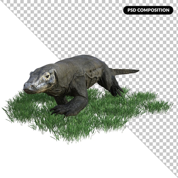 Animal de komodo aislado 3d