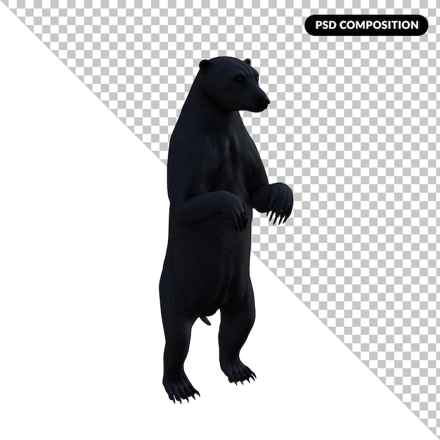 Animal oso polar aislado renderizado 3d