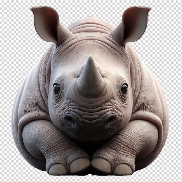 PSD un animal très adorable en 3d sur une toile transparente