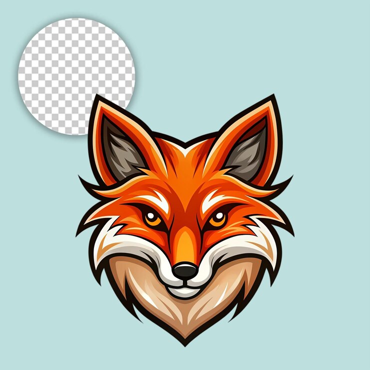 PSD animal zorro sobre un fondo transparente