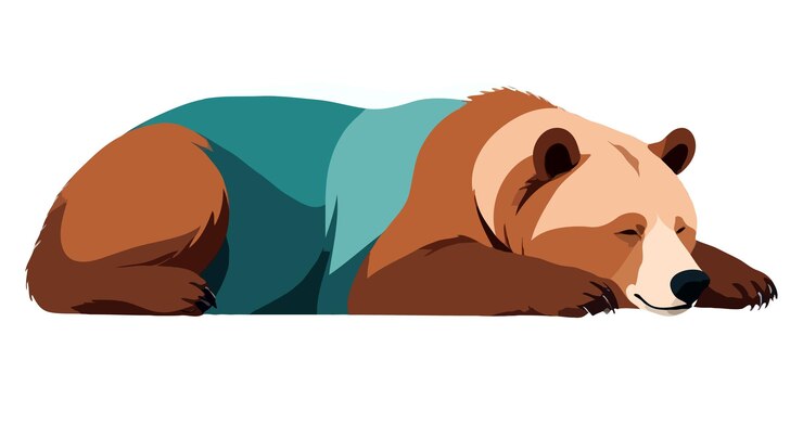 PSD animales adorables durmiendo y relajándose ilustración de arte vectorial gráfico