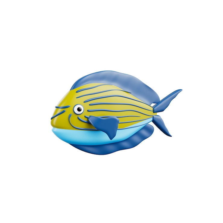 PSD animales bajo el agua ilustración en 3d