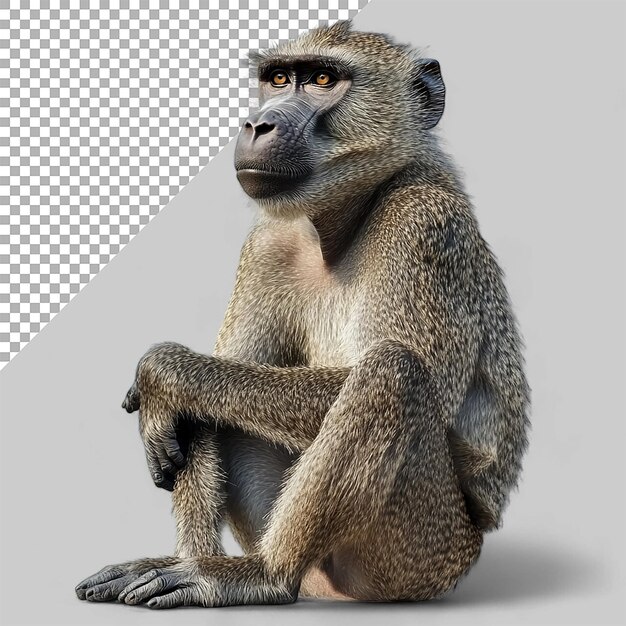 Animales de babuino en un fondo transparente