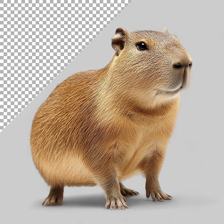PSD animales de capibara en un fondo transparente