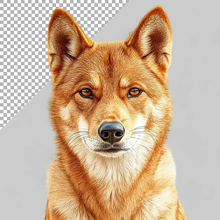 PSD animales dingo en un fondo transparente