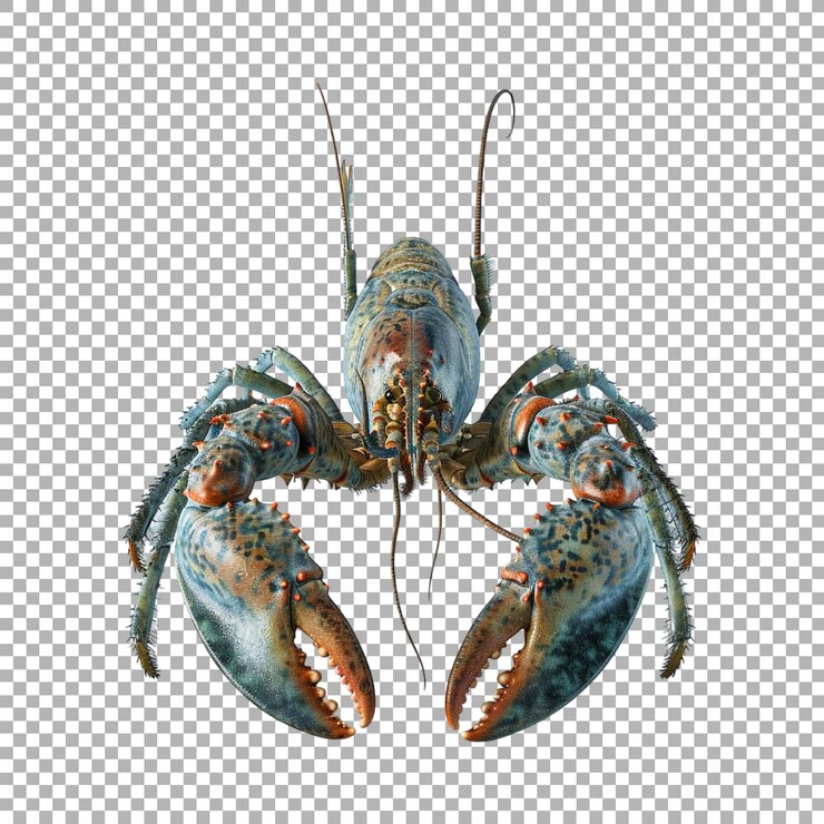 PSD animales de langosta en un fondo transparente generado por ai