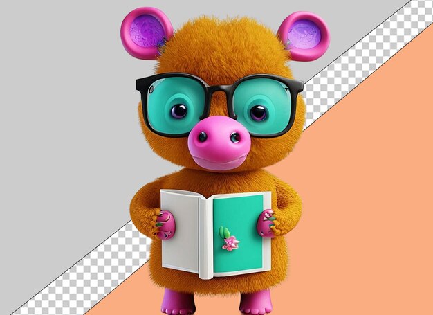 PSD animales de lectura 3d caprichosos