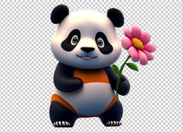 Animales lindos en 3d con flores