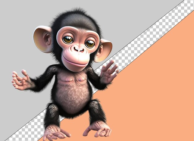 PSD animales lindos en 3d en png