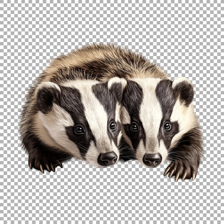 PSD animales de tejón en un fondo transparente generado por ai