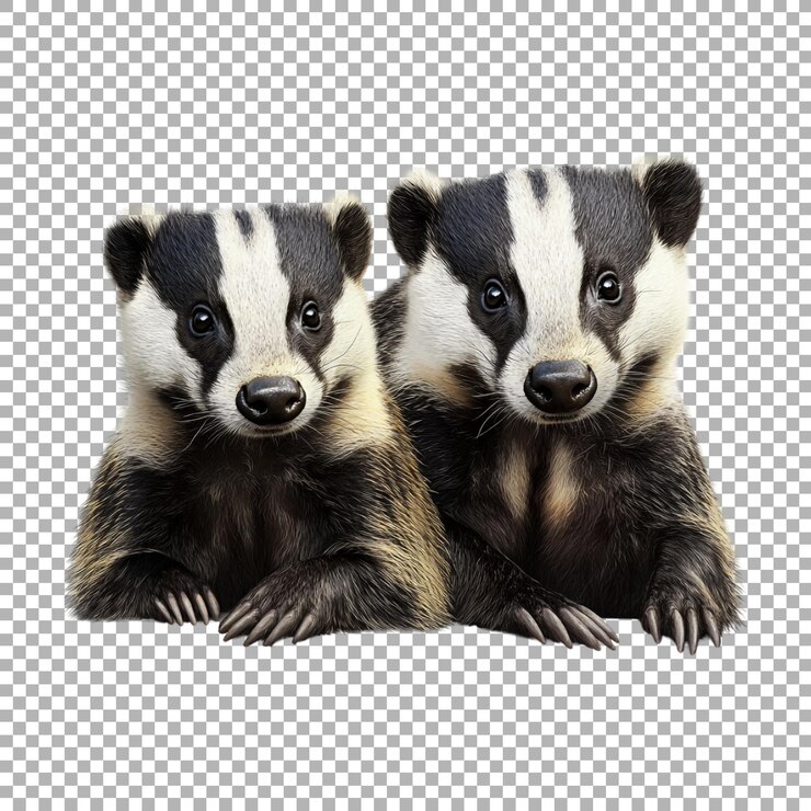 PSD animales de tejón en un fondo transparente generado por ai